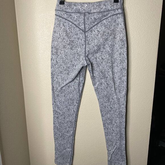 Gymshark Hi-Rise Leggings Marled Athleisure Heather Gray Light Wash Sz M - Picture 3 of 7